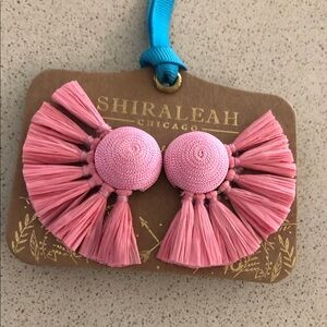 Shiraleah Vibrant Pink Fan Tassel Earrings